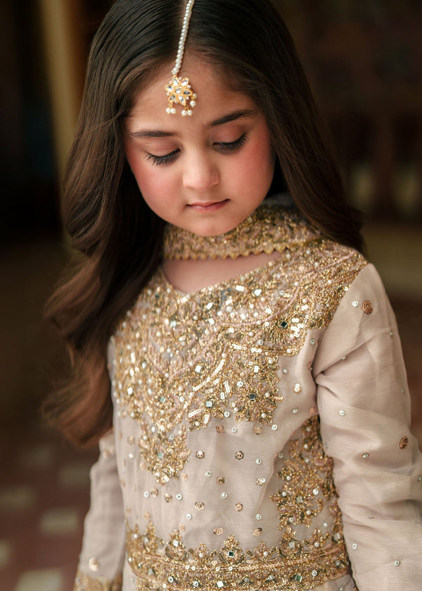 3 Piece Embroidered Chiffon Suit - Kids Clothing - available at Maria Faisal in UK and USA.