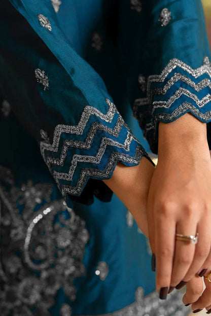 Ellena | Pret Dresses | 3-PC Stitched Embroidered Suit  815BLS - Ladies Clothes - Maria Faisal