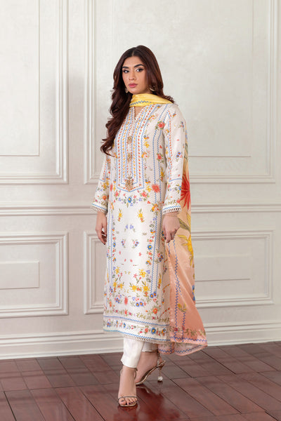 Mina Hasan | Eid ul Adha 26 | Long Vintage - Luxury Dress - available at Maria Faisal in UK and USA.