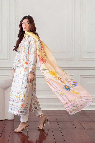 Mina Hasan | Eid ul Adha 26 | Long Vintage - Luxury Dress - available at Maria Faisal in UK and USA.