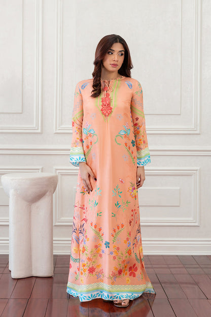 Mina Hasan | Eid ul Adha 26 | Coral Floral - Luxury Dress - available at Maria Faisal in UK and USA.