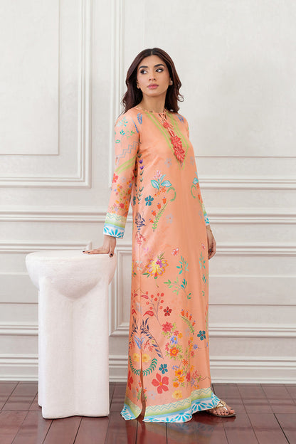 Mina Hasan | Eid ul Adha 26 | Coral Floral - Luxury Dress - available at Maria Faisal in UK and USA.