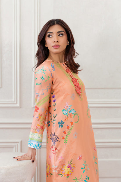 Mina Hasan | Eid ul Adha 26 | Coral Floral - Luxury Dress - available at Maria Faisal in UK and USA.