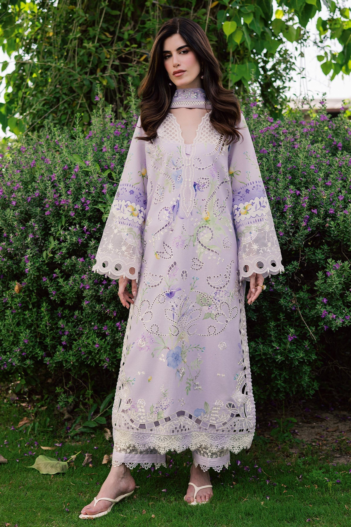 Nureh | Raha Lawn | NE-258 - Luxury Dress - available at Maria Faisal in UK and USA.