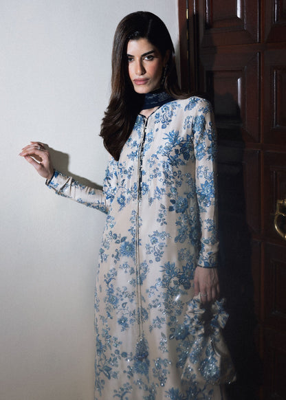 Hussain Rehar | Luxury Pret 26 | Azura Royale - Luxury Dress - available at Maria Faisal in UK and USA.