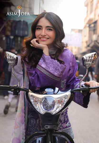 Asim Jofa | Summer Rhapsody | AJUBU-07 Embroidered Lawn - Ladies Clothes - Maria Faisal