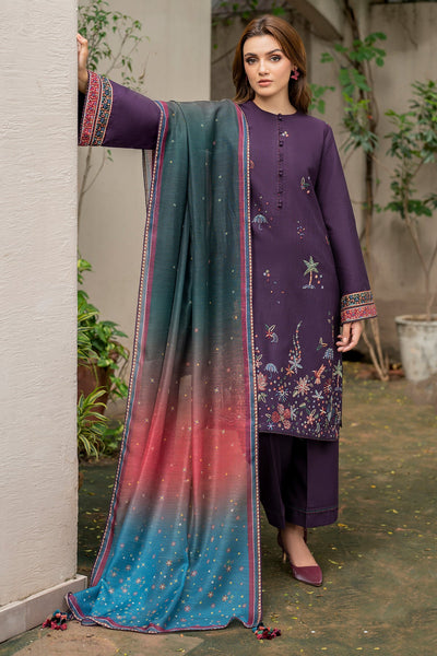 Jazmin | Winter Edition 24 | KHADDAR UW-0050 - Designer Dress with Intricate embroidery and embellishments. Shop elegent wedding dress at Maria Faisal.