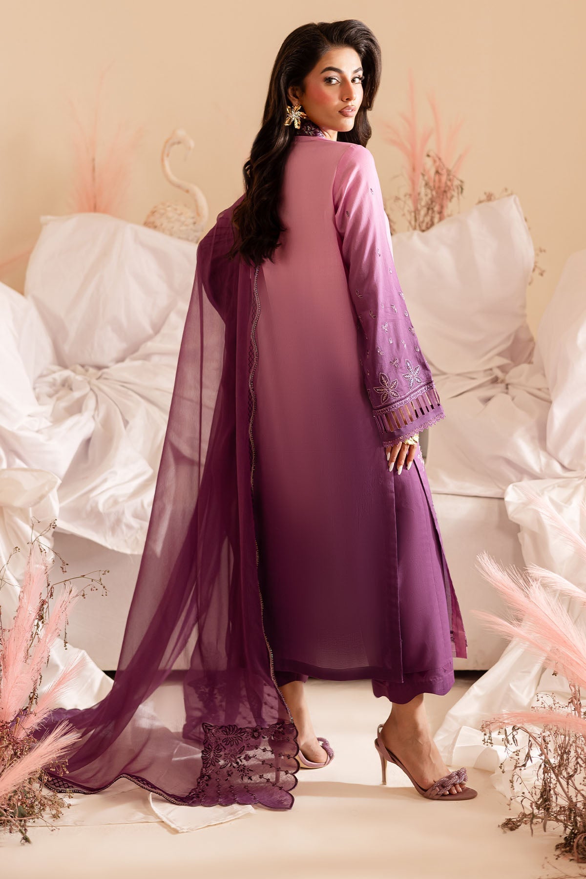 Nureh | Shades of Summer | NP-625 - Luxury Dress - available at Maria Faisal in UK and USA.