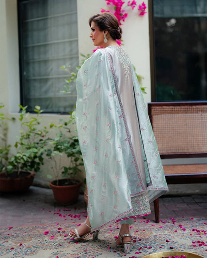 Mushq | Sunehri Lama Silk | Resham - Formal Dress - available at Maria Faisal in UK and USA.
