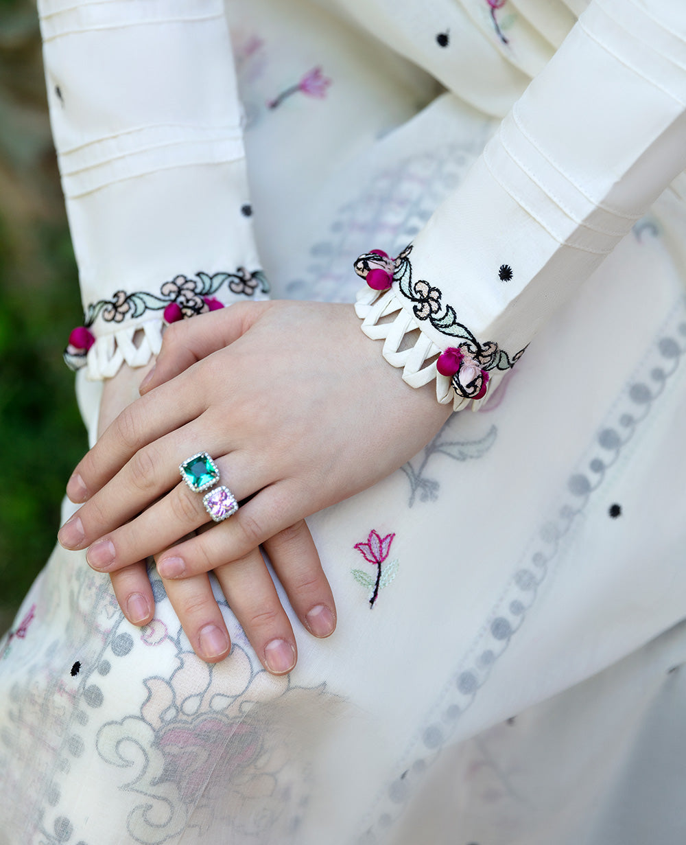 Republic Womenswear | Aylin Summer Lawn 24 | Muguet (D1-B) - Designer Dress with Intricate embroidery and embellishments. Shop elegent wedding dress at Maria Faisal.