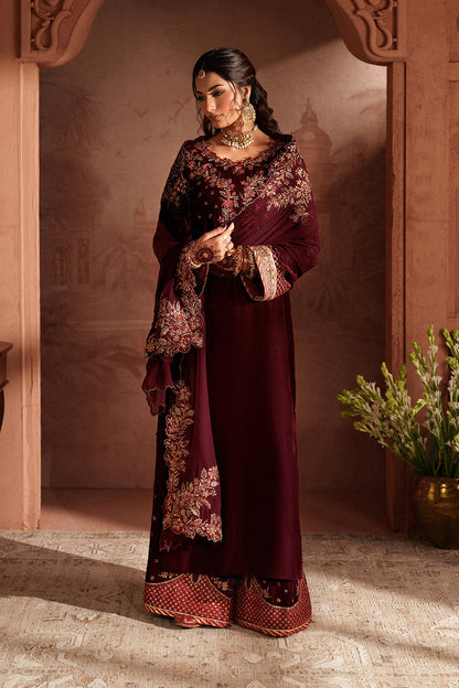 Iznik | Velvet 25 | IV-55 Embroidered Velvet - Formal Dress - available at Maria Faisal in UK and USA.