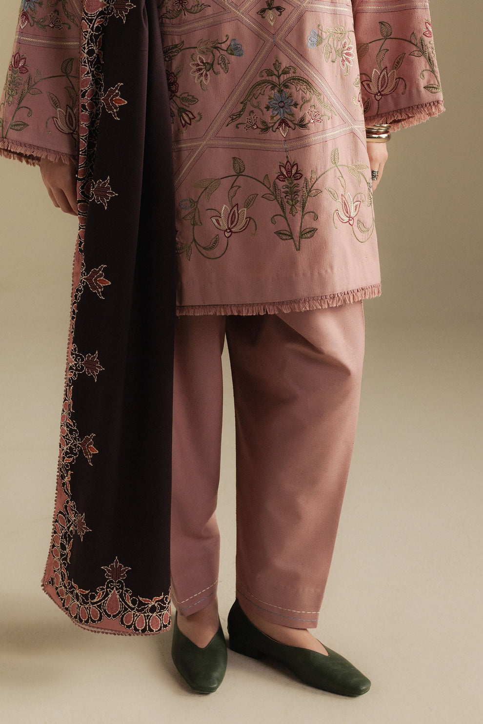 Zara Shahjahan | Coco Winter 25 | Coral-4A - Luxury Dress - available at Maria Faisal in UK and USA.