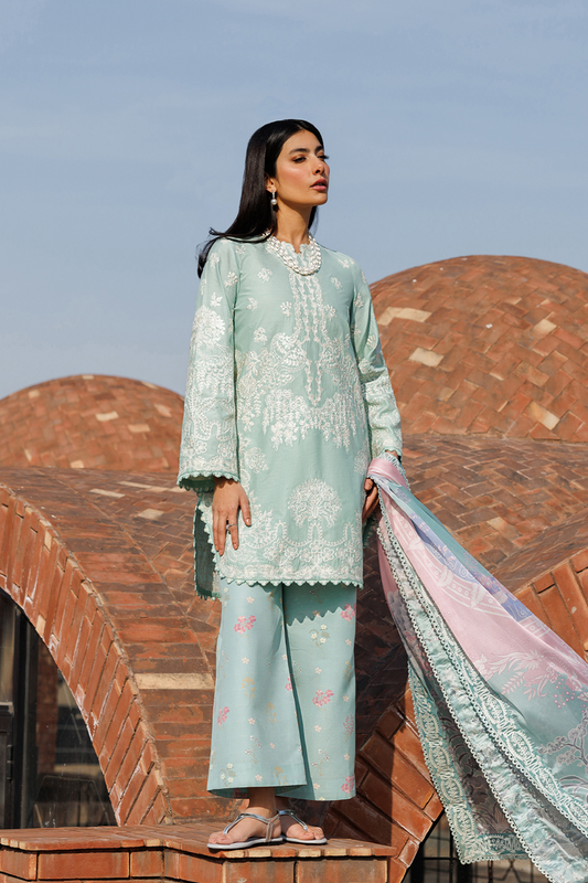 Emaan Adeel | Mirabelle Festive Luxury Lawn | ISOLDE - Luxury Dress - available at Maria Faisal in UK and USA.