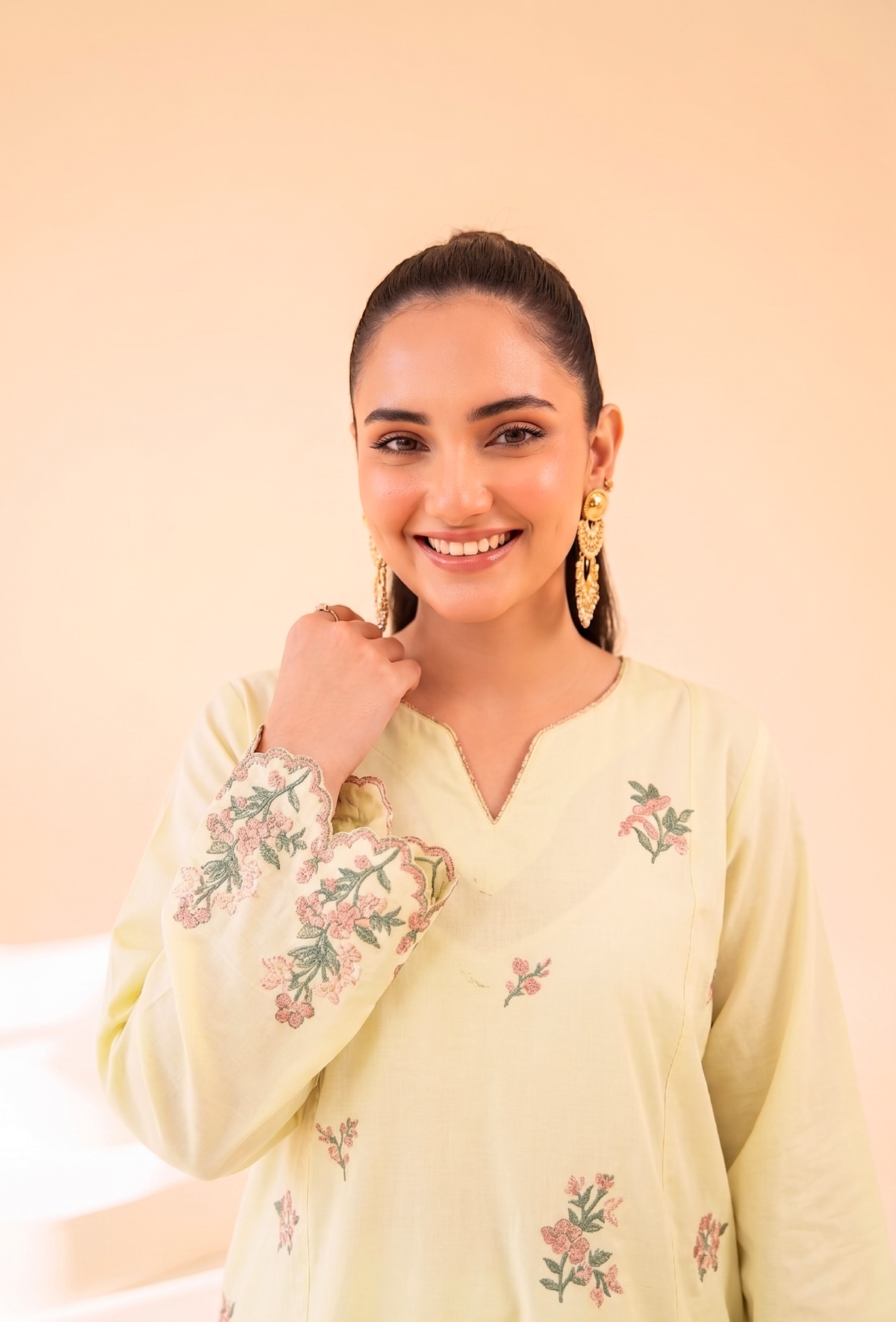 Faiza Faisal | FNF Cords Edit | CITRON DEW - Casual Dress - available at Maria Faisal in UK and USA.