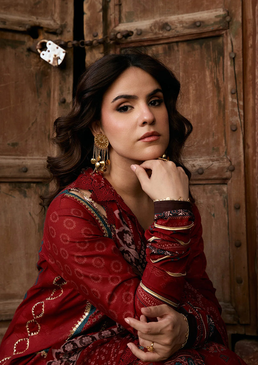 Kahf Premium | Prints Collection 26 | KPS-1A SURKH NOOR - Luxury Dress - available at Maria Faisal in UK and USA.