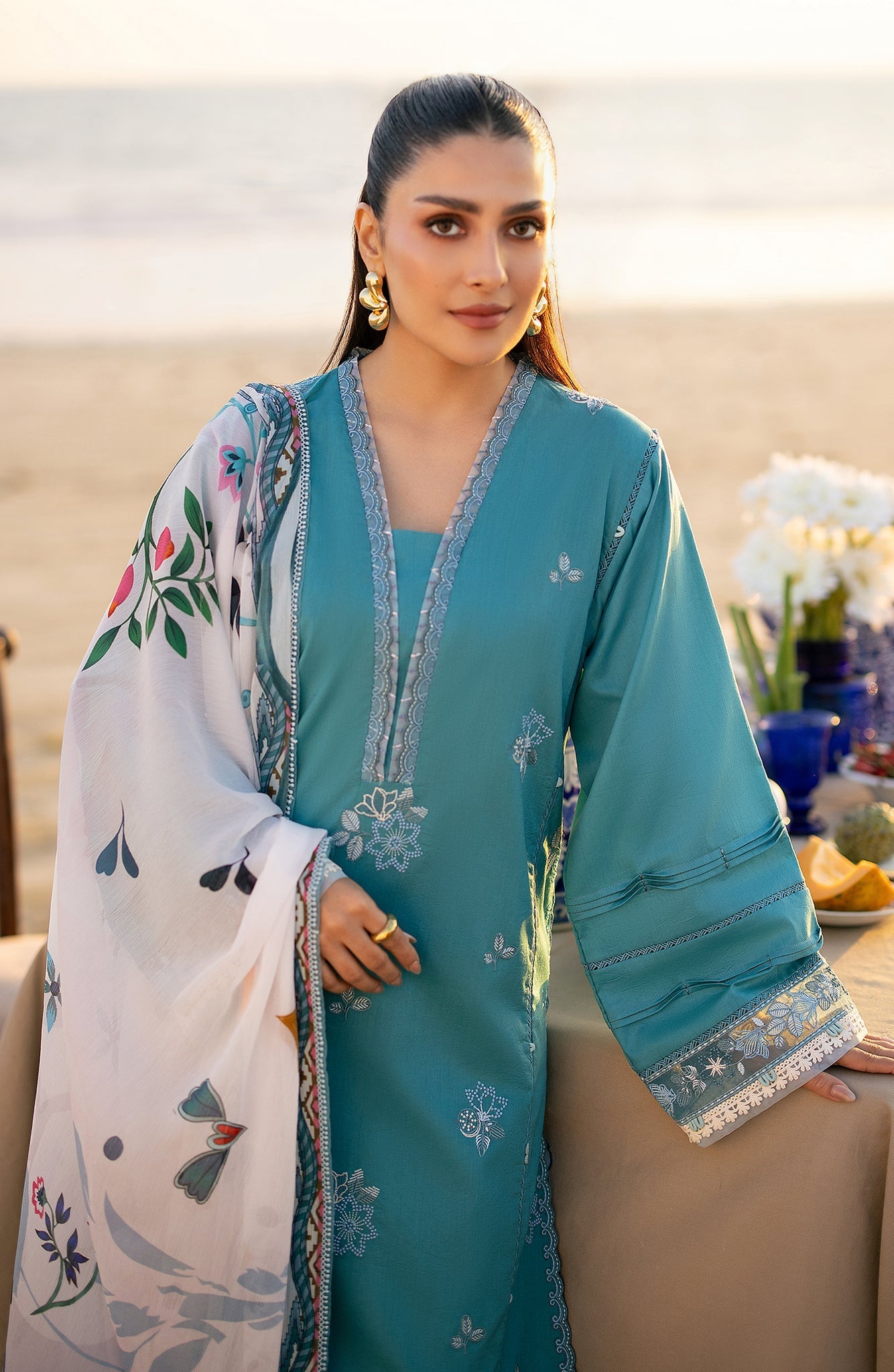 Seran | Afsanah Lawn | Meira - Luxury Dress - available at Maria Faisal in UK and USA.