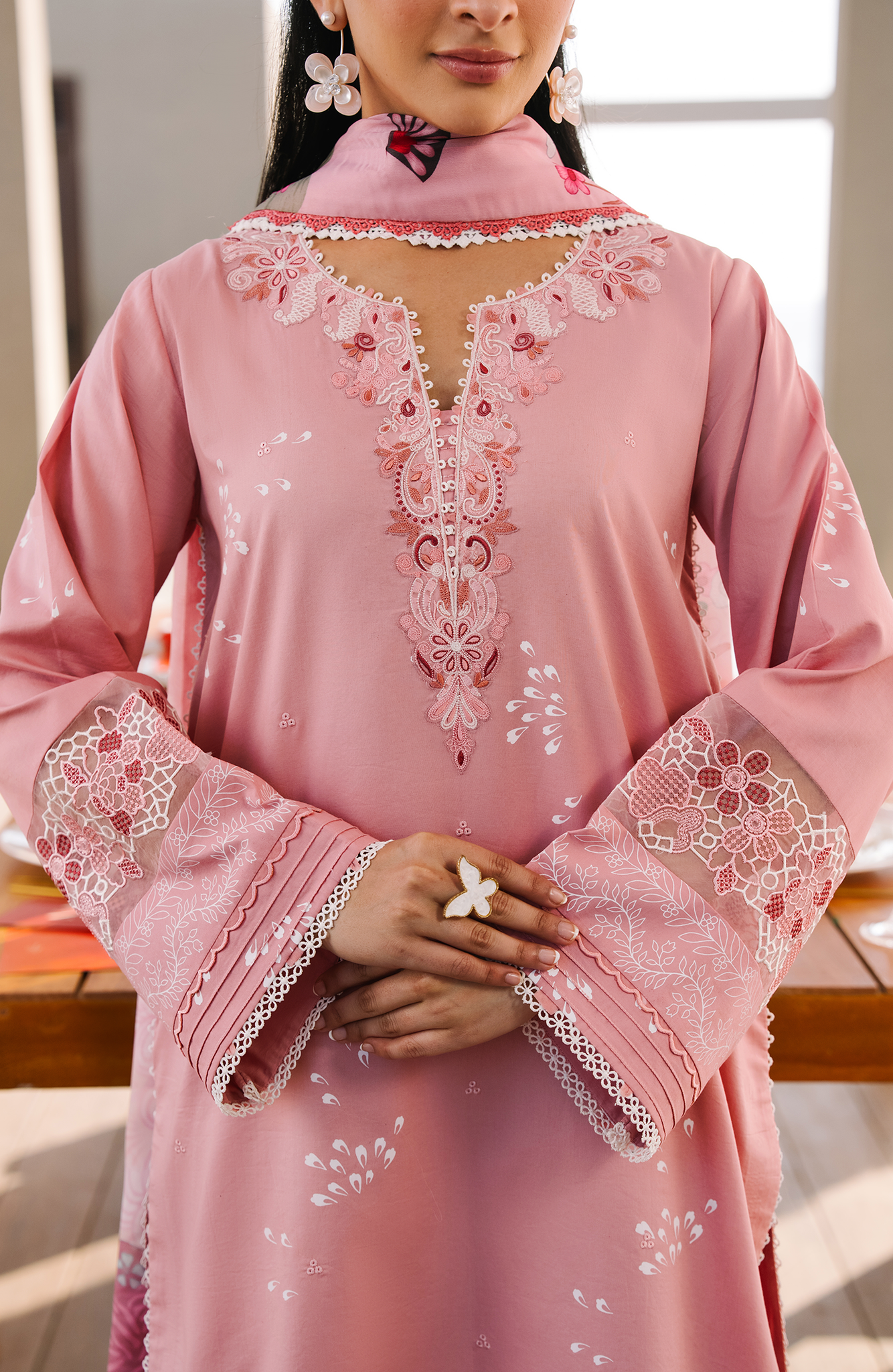 Seran | Afsanah Lawn | Ziva - Luxury Dress - available at Maria Faisal in UK and USA.