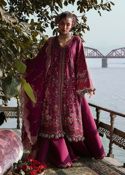 Hussain Rehar | Kalabagh Luxury Lawn 26 | Anjas - Luxury Dress - available at Maria Faisal in UK and USA.