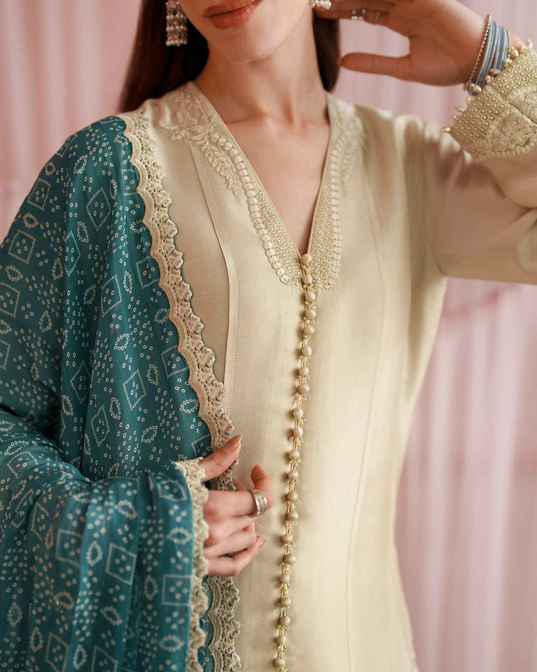 Faiza Saqlain | Roim Silk Edit | Rimaas - Luxury Dress - available at Maria Faisal in UK and USA.
