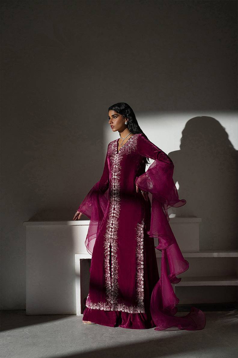 Caia | Luxury Velvet Edit 25 | Fuchsia by Maria Faisal - Registered Vendor of : Caia - type : Ladies Clothes - 100% original wedding dresses