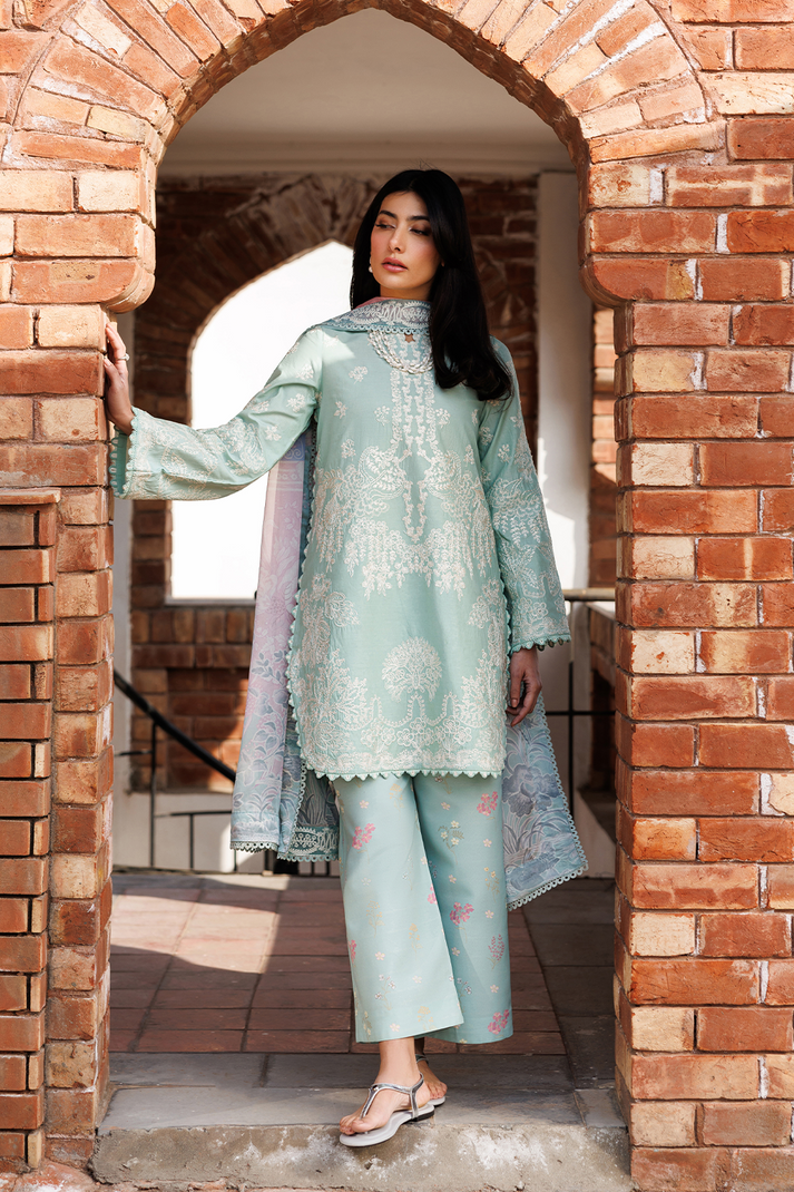 Emaan Adeel | Mirabelle Festive Luxury Lawn | ISOLDE - Luxury Dress - available at Maria Faisal in UK and USA.
