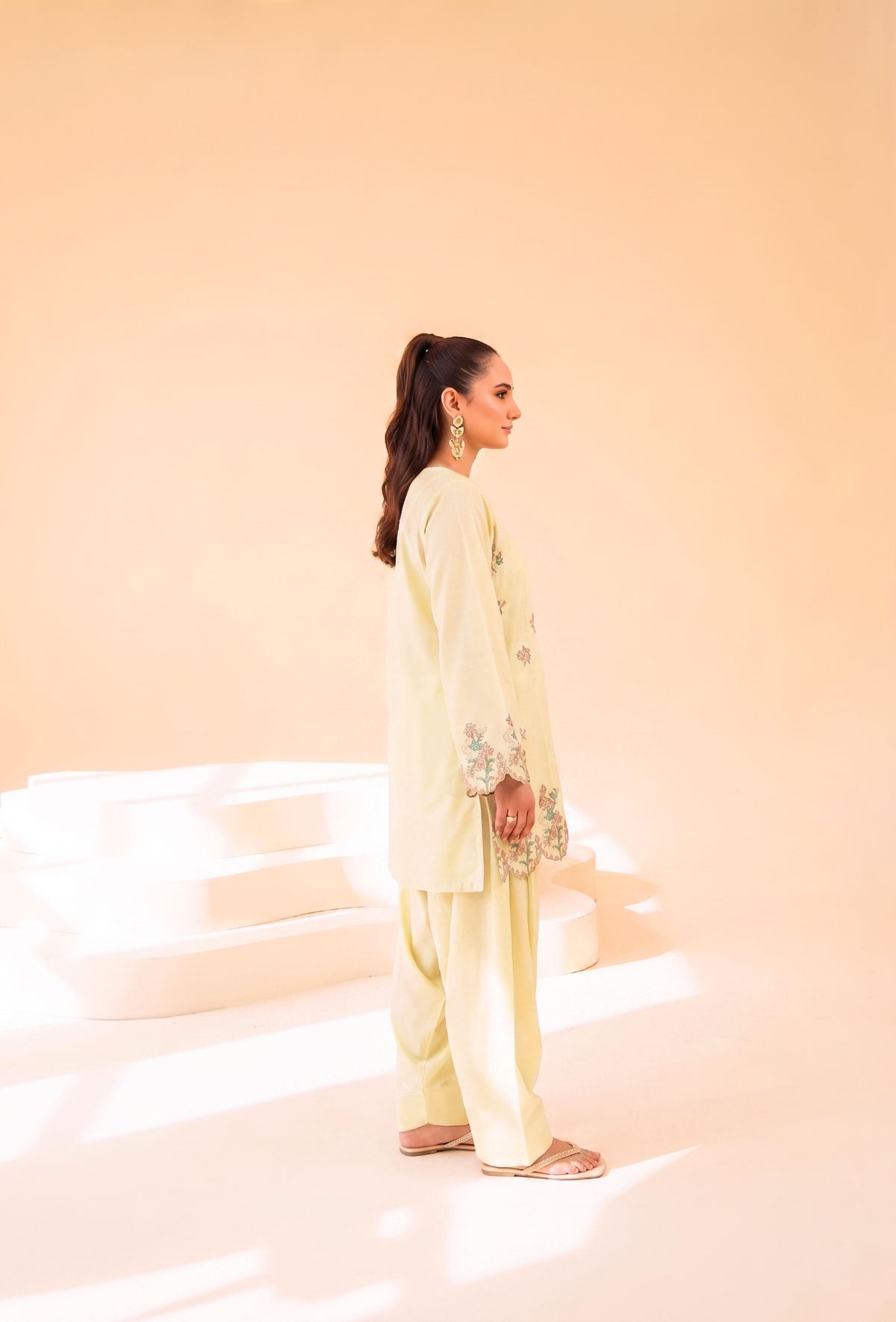Faiza Faisal | FNF Cords Edit | CITRON DEW - Casual Dress - available at Maria Faisal in UK and USA.