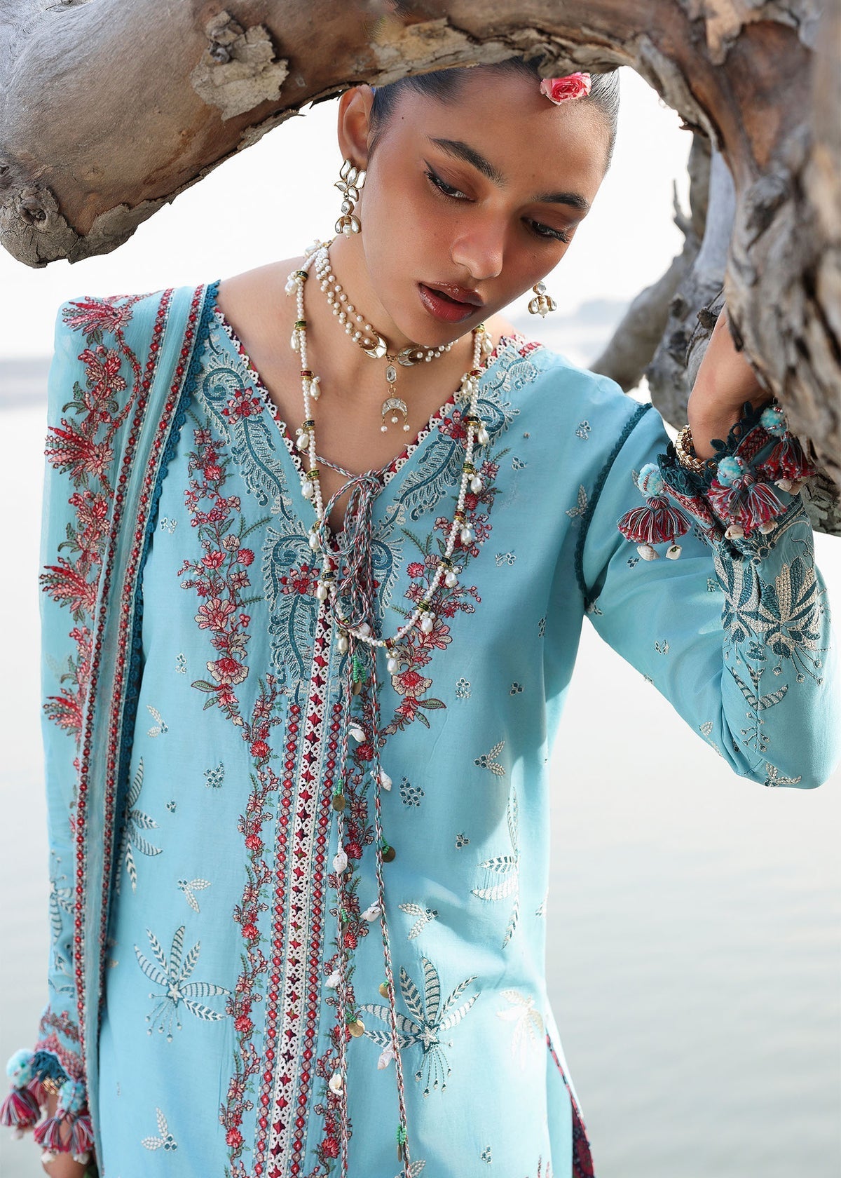Hussain Rehar | Kalabagh Luxury Lawn 26 | Sepher - Luxury Dress - available at Maria Faisal in UK and USA.