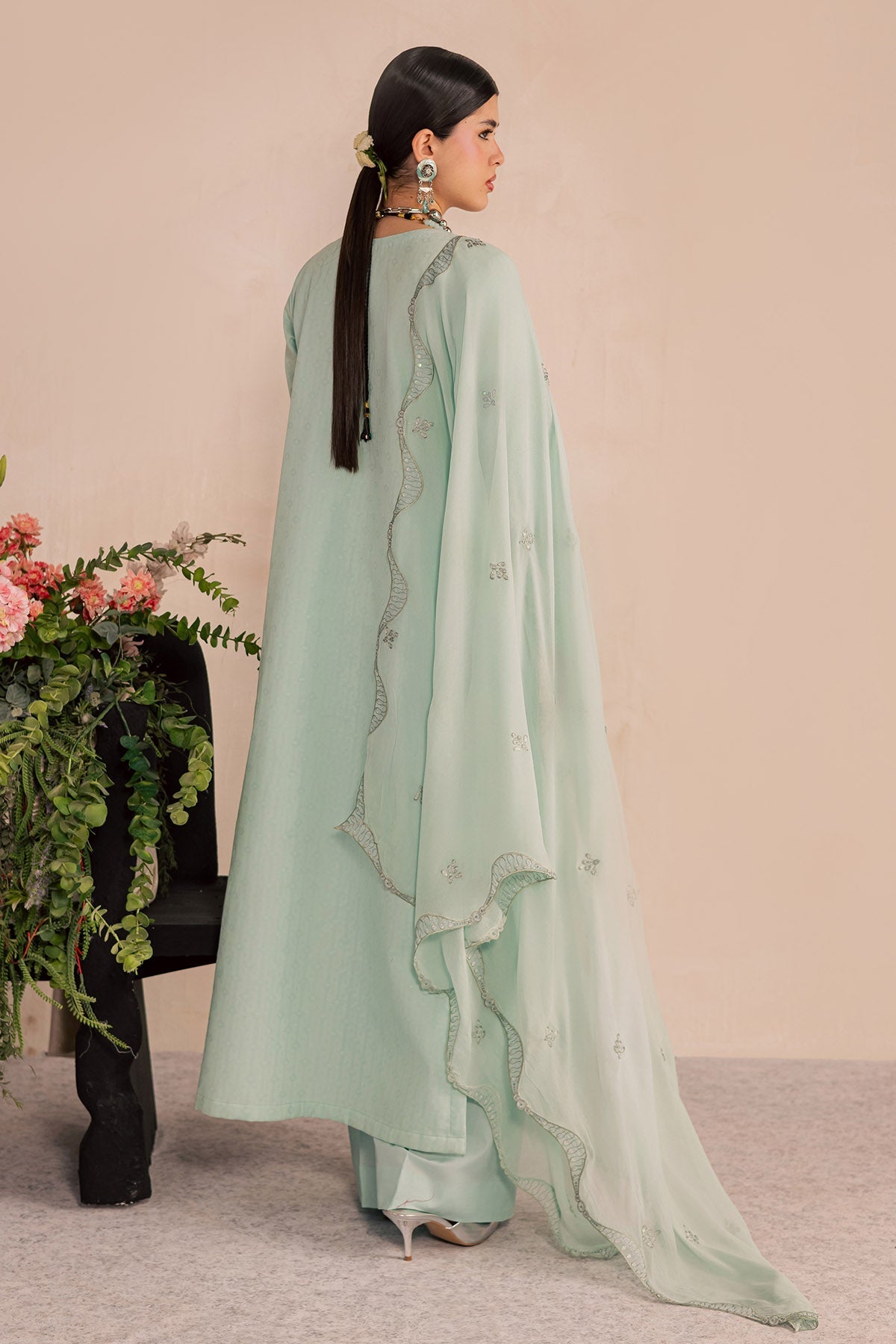 Nureh | Shades of Summer | NP-790 - Luxury Dress - available at Maria Faisal in UK and USA.