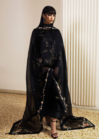 Hussain Rehar | Luxury Pret 26 | Sitara Noir - Luxury Dress - available at Maria Faisal in UK and USA.
