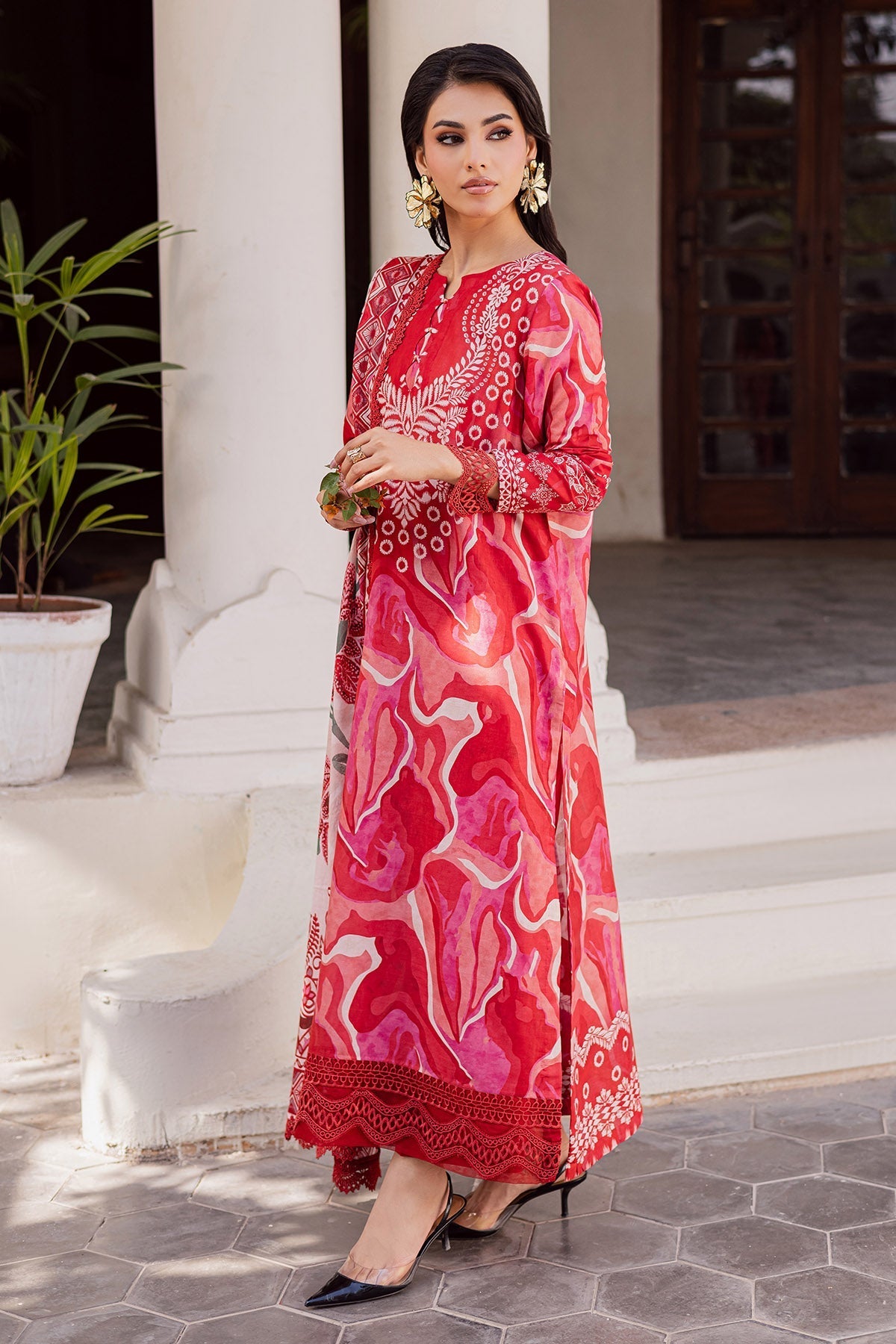 Nureh | Rania Prints | NR-06 - Casual Dress - available at Maria Faisal in UK and USA.