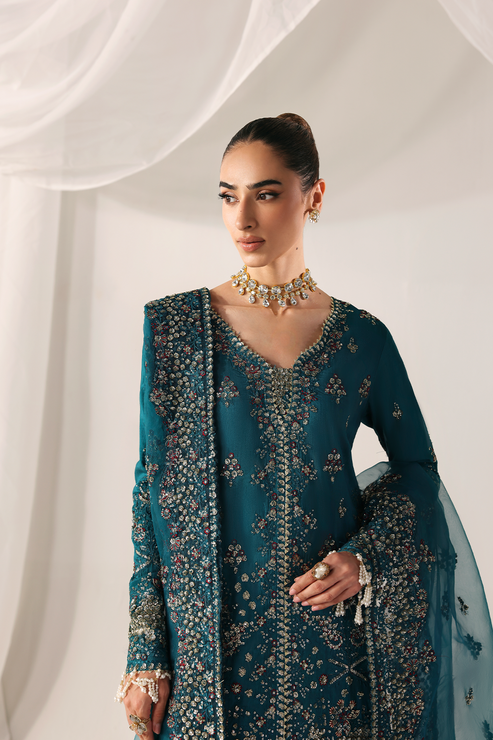 Emaan Adeel | Serein Luxe Silk | MOONLIT NIGHT - Formal Dress - available at Maria Faisal in UK and USA.