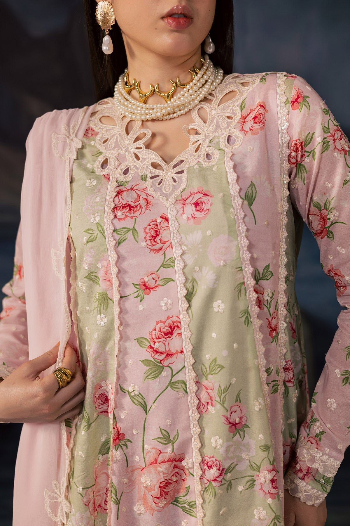 Nureh | Shades of Summer | NP-793 - Luxury Dress - available at Maria Faisal in UK and USA.