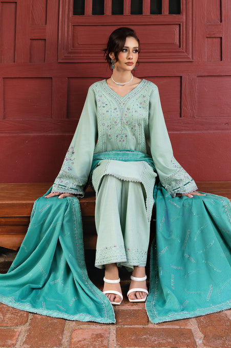 Naqshi | Nuri Khaddar Velvet Marina | Salsabeel - Luxury Dress - available at Maria Faisal in UK and USA.