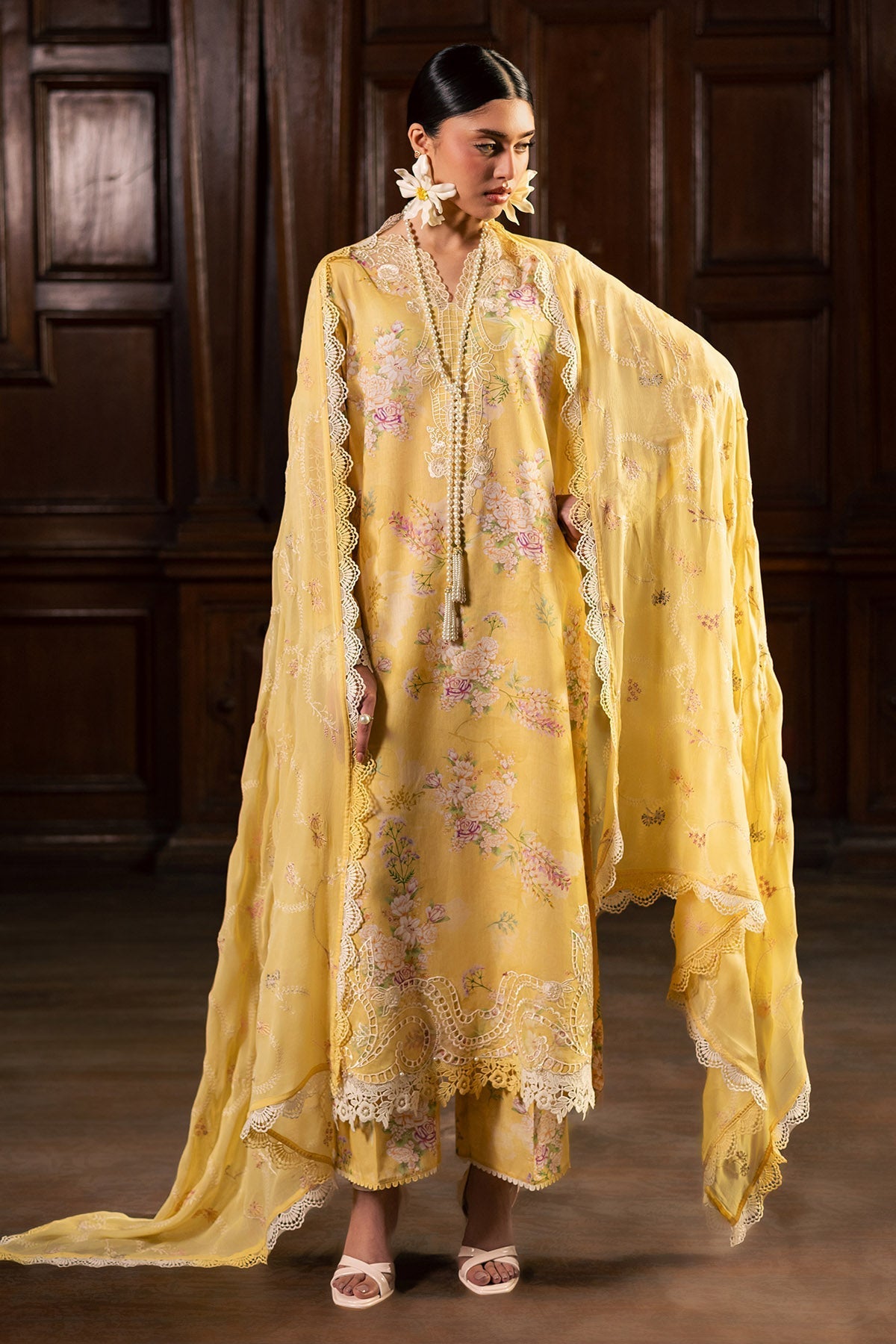Nureh | Maya Lawn | NS-168 - Luxury Dress - available at Maria Faisal in UK and USA.