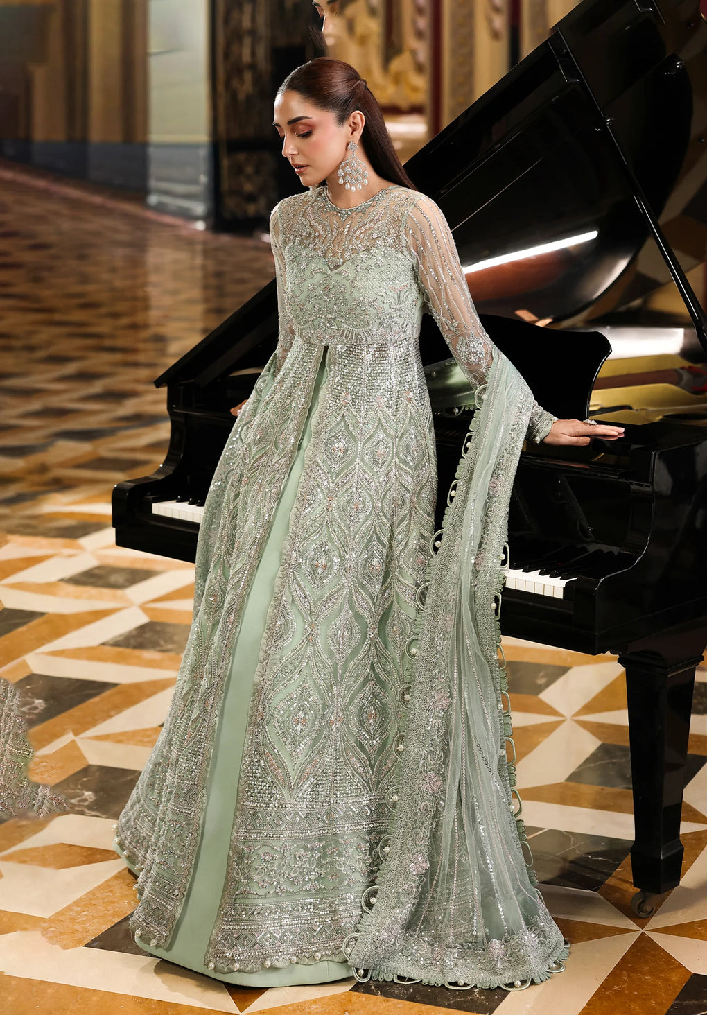 Elaf Premium | Stardom Formal Handwork 25 | ESH-10 DIANA - Formal Dress - available at Maria Faisal in UK and USA.