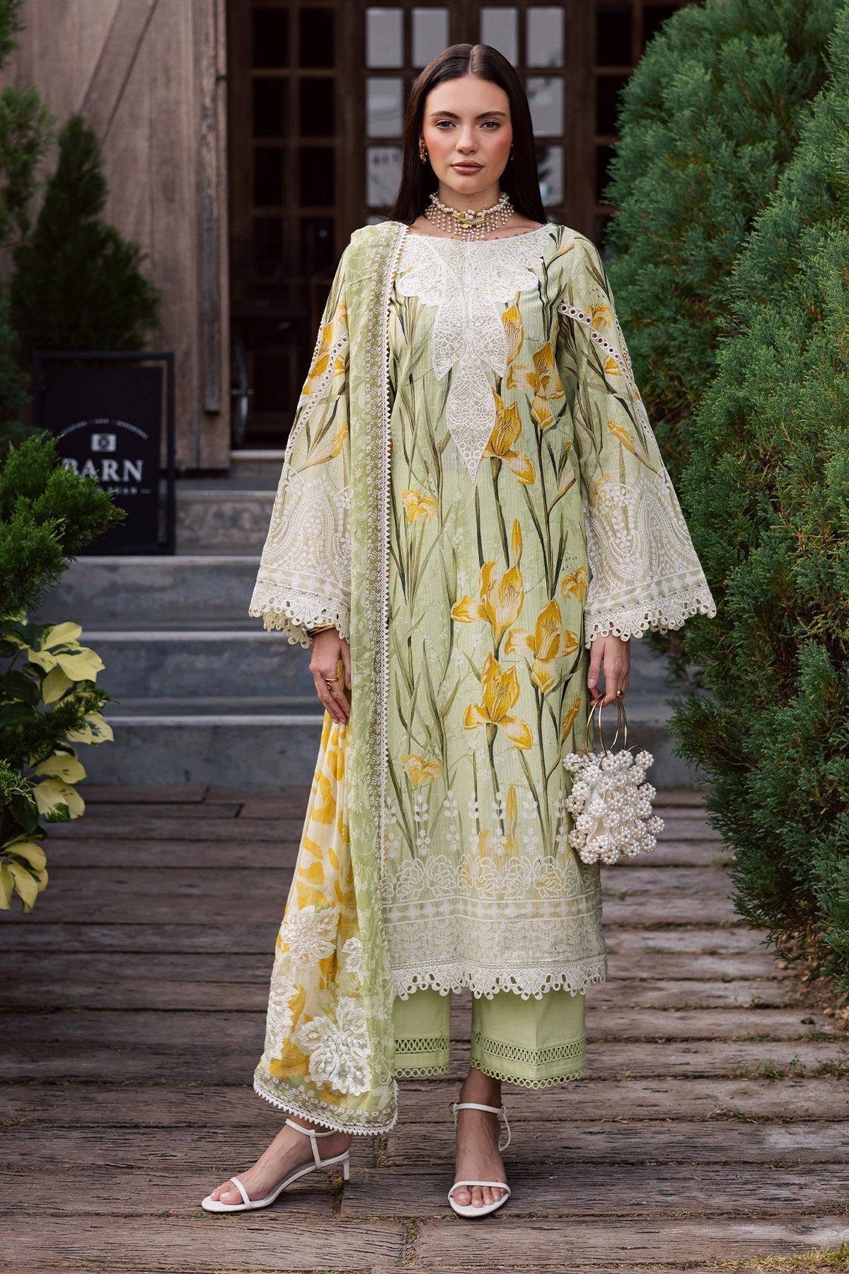 Nureh | Gardenia Lawn 26 |NSG-212 - Dress - available at Maria Faisal in UK and USA.