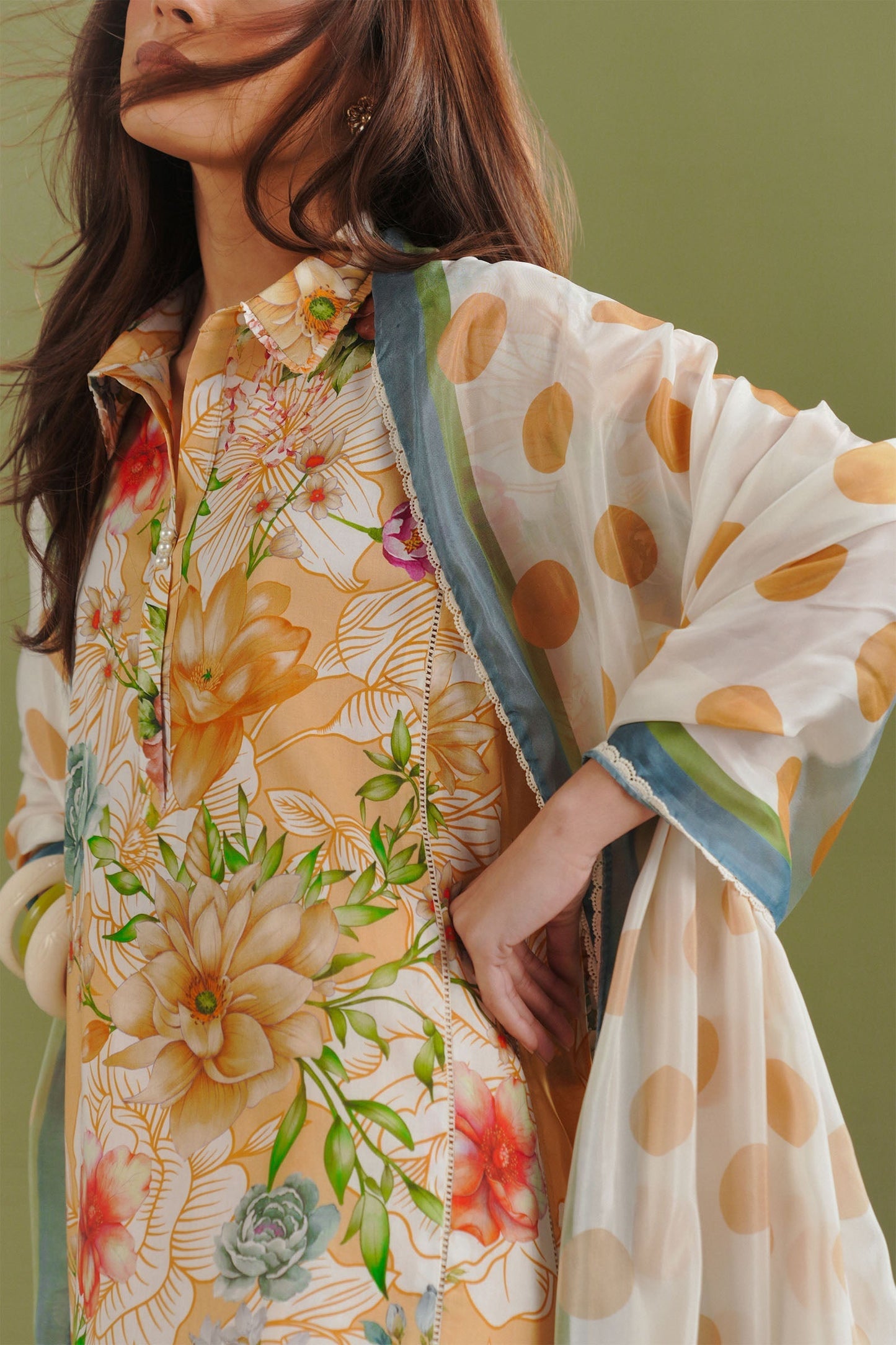 Zara Shahjahan | Coco Prints 26 | Elix-9B - Casual Dress - available at Maria Faisal in UK and USA.