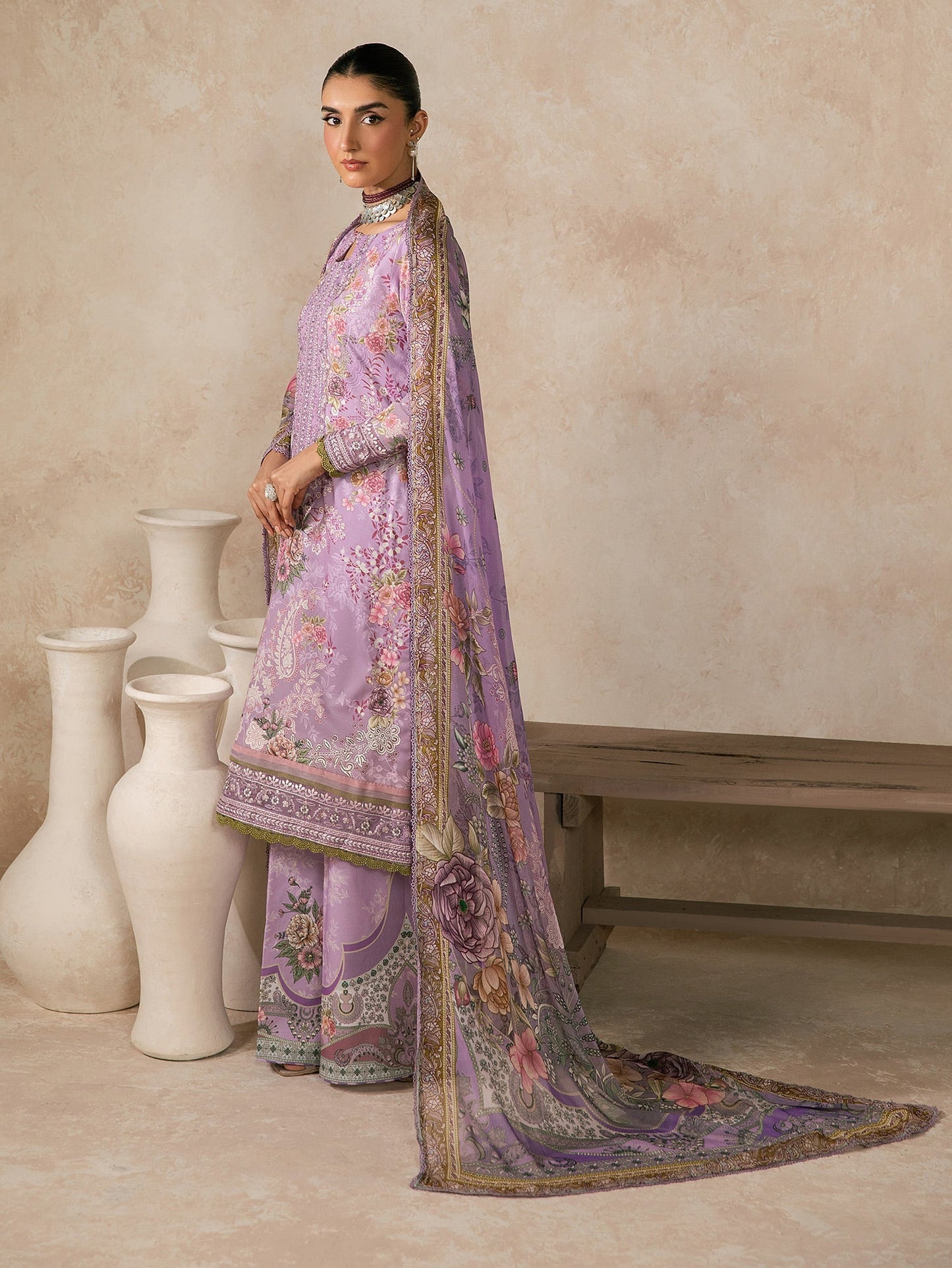 Gulaal | Syra Lawn 26 | Nerine SKU D - 6 - Luxury Dress - available at Maria Faisal in UK and USA.