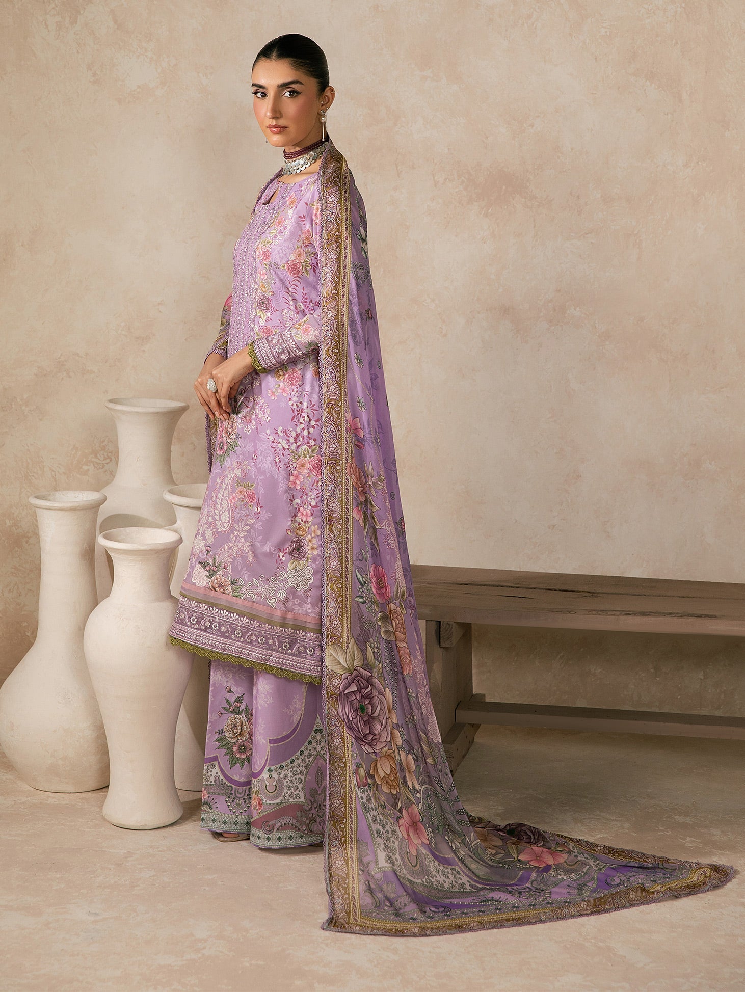 Gulaal | Syra Lawn 26 | Nerine SKU D - 6 - Luxury Dress - available at Maria Faisal in UK and USA.