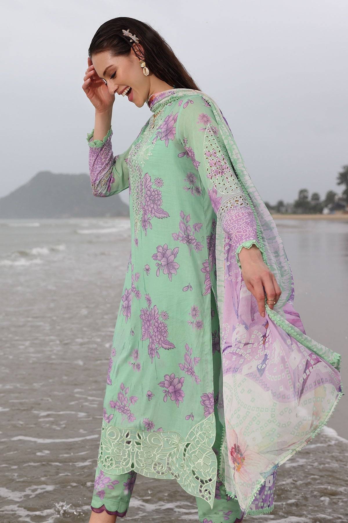Nureh | Gardenia Embroidered Lawn 25 | NSG-174 by Maria Faisal - Registered Vendor of : Nureh - type : Ladies Clothes - 100% original wedding dresses