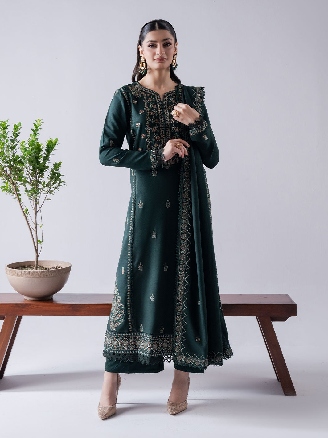 Faiza Faisal | Winter Edit 2024 | AVA - Designer Dress with Intricate embroidery and embellishments. Shop elegent wedding dress at Maria Faisal.