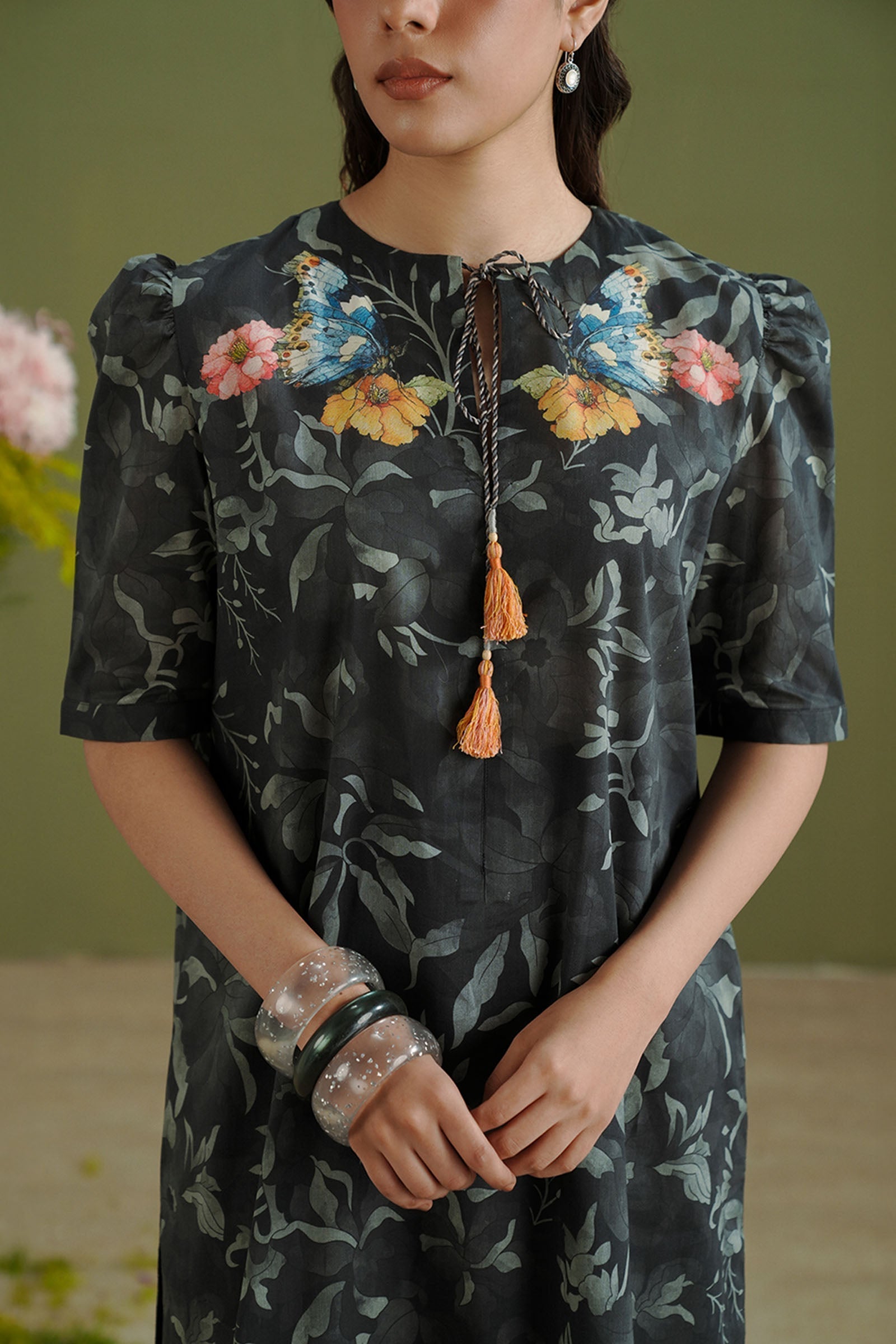 Zara Shahjahan | Coco Prints 26 | Gece-5B - Casual Dress - available at Maria Faisal in UK and USA.