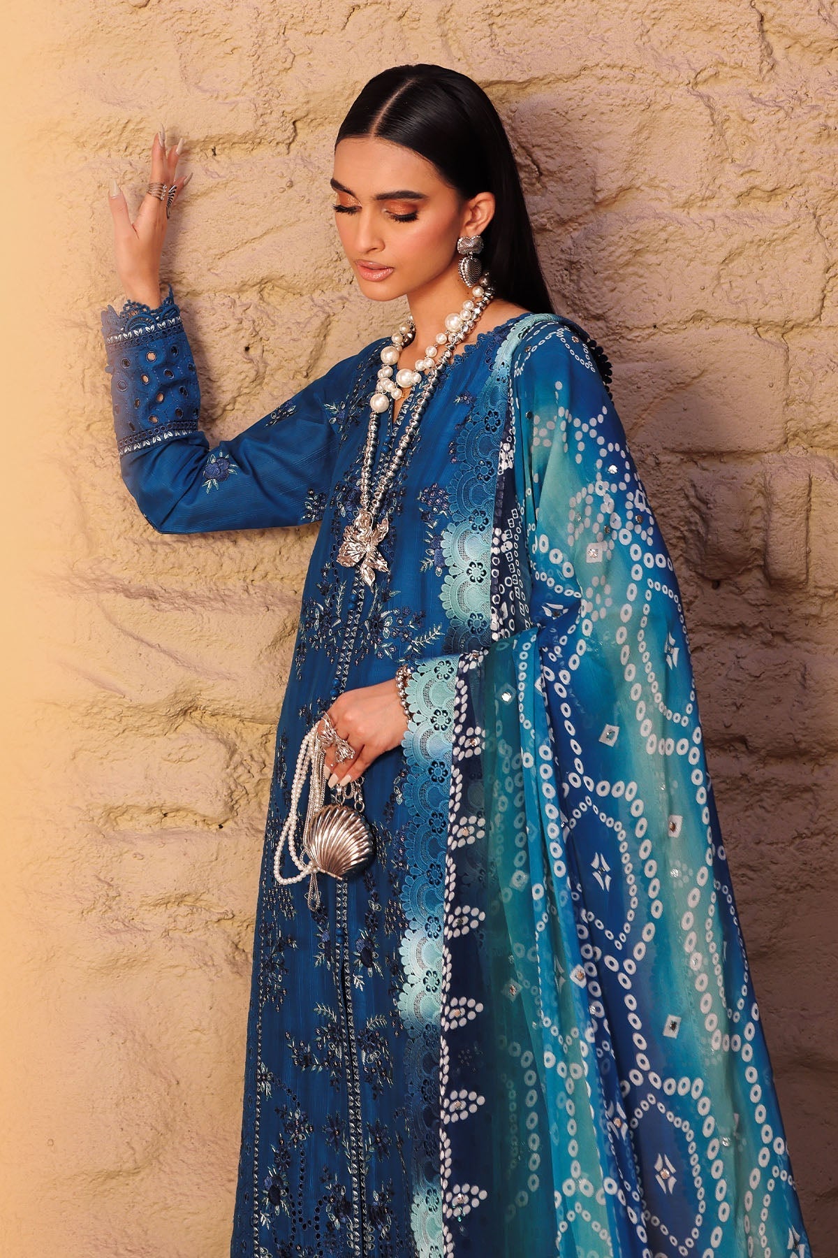 NE-160 – authentic Pakistani dress from the Bazaar Luxe 25 collection for women in the UK