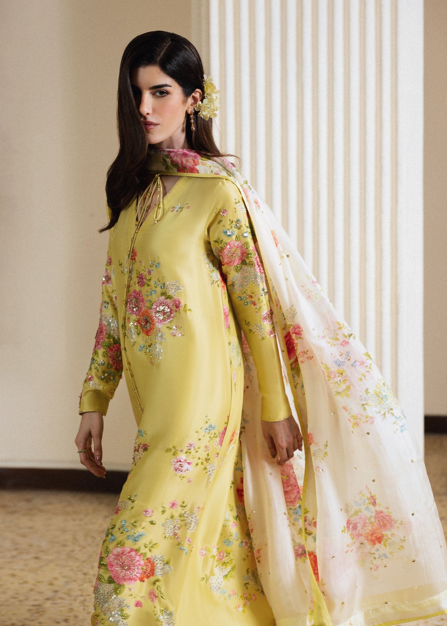 Hussain Rehar | Luxury Pret 26 | Rose Aura - Luxury Dress - available at Maria Faisal in UK and USA.