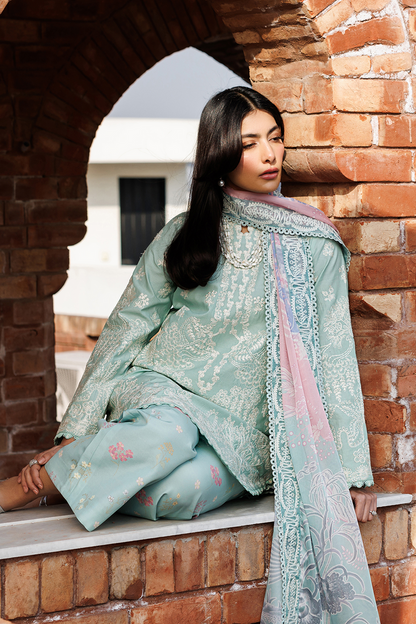Emaan Adeel | Mirabelle Festive Luxury Lawn | ISOLDE - Luxury Dress - available at Maria Faisal in UK and USA.