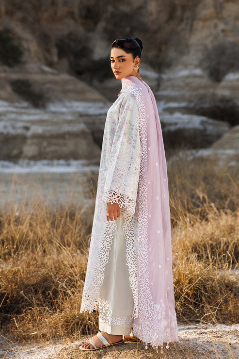 Emaan adeel | Sunlit Groove Luxury Lawn 26 | SUNNY SPLASH - Luxury Dress - available at Maria Faisal in UK and USA.