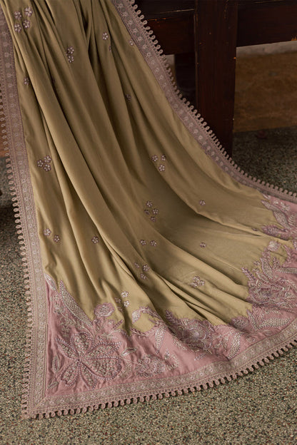 NE-203 – authentic Pakistani dress from the Exclusive Leather Peach collection for women in the UK