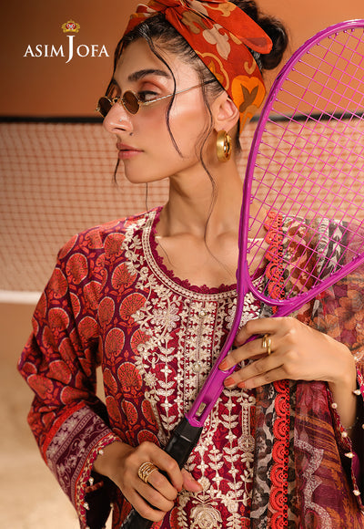 Asim Jofa | Summer Rhapsody | AJUBU-26 Printed Embroidered Lawn - Ladies Clothes - Maria Faisal
