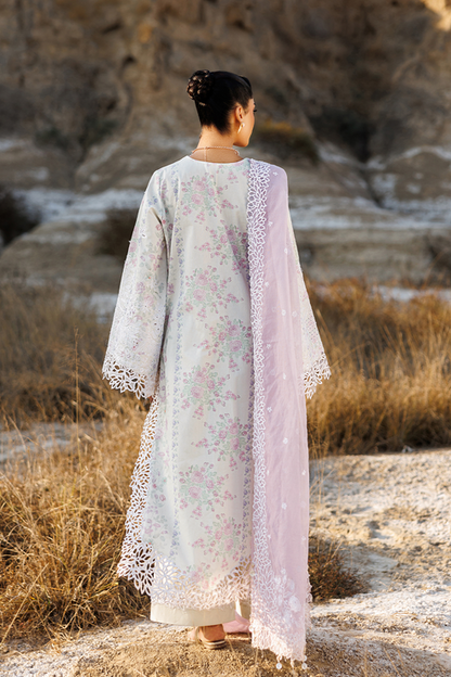 Emaan adeel | Sunlit Groove Luxury Lawn 26 | SUNNY SPLASH - Luxury Dress - available at Maria Faisal in UK and USA.