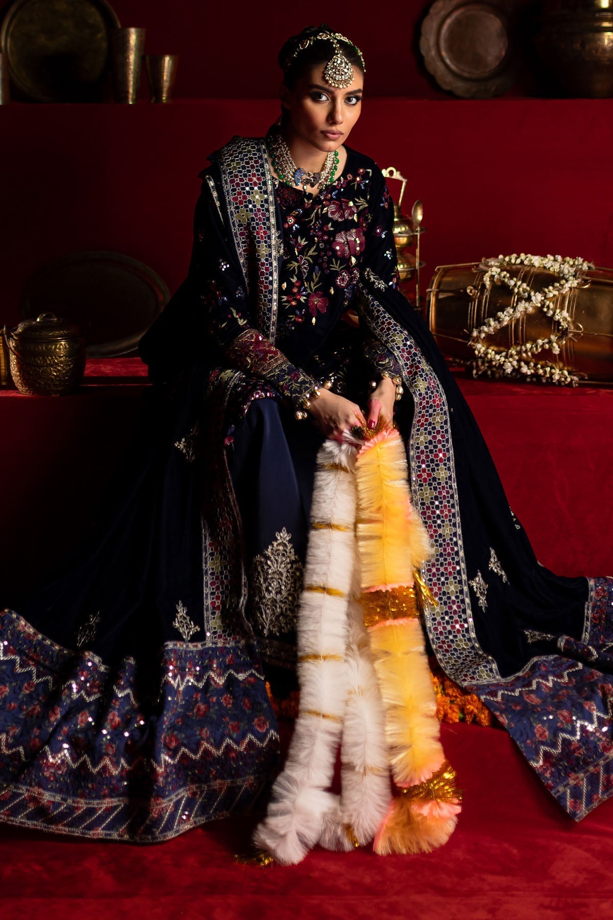 Nureh | Maya Velvet | NW-93 - Formal Dress - available at Maria Faisal in UK and USA.